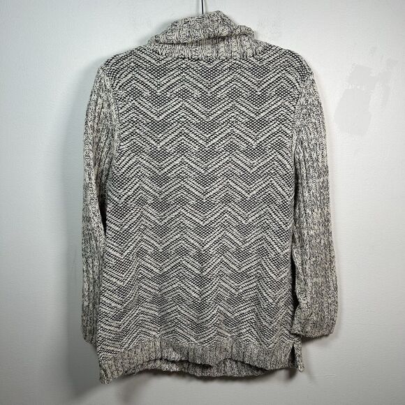 Indigenous Sweater Gray Black 100% Organic Cotton Hand-Loomed Peru Size Large - Picture 3 of 6